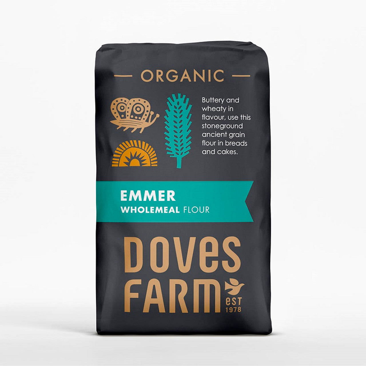 Doves Farm Organic Stoneground Wholemeal Emmer Flour 1kg  (Case of 5) - Three Lions Pantry