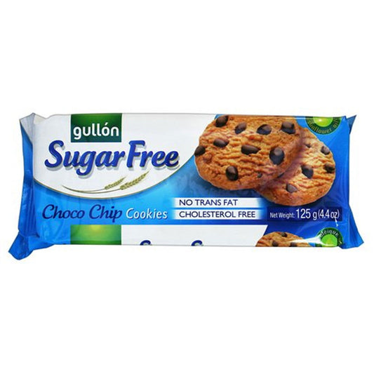 Gullon Sugar Free Choc Chip Cookies 125g  (Case of 12) - Three Lions Pantry