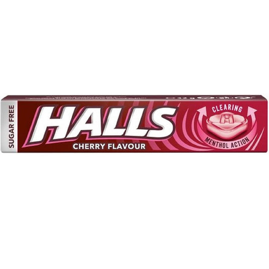 Halls Menthol Action Cherry Flavour, Sugar Free 32g  (Case of 20) - Three Lions Pantry