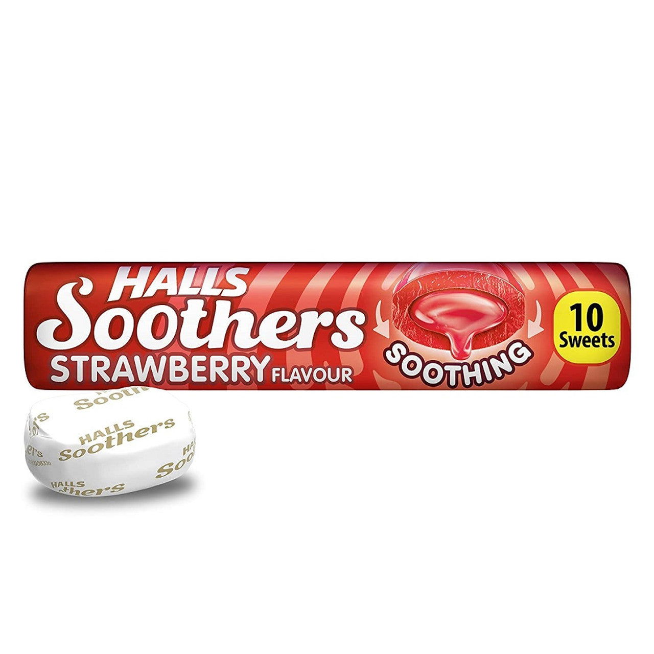 Halls Soothers Strawberry Flavour Sweets 10s - 45g  (Case of 20) - Three Lions Pantry