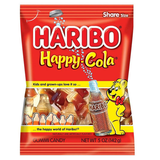 Haribo Happy Cola Gummy Candy Bag 140g  (Case of 12) - Three Lions Pantry