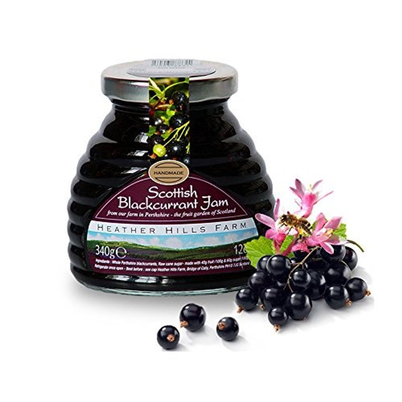 Heather Hills Scottish Blackcurrant Jam 340g  (Case of 8) - Three Lions Pantry