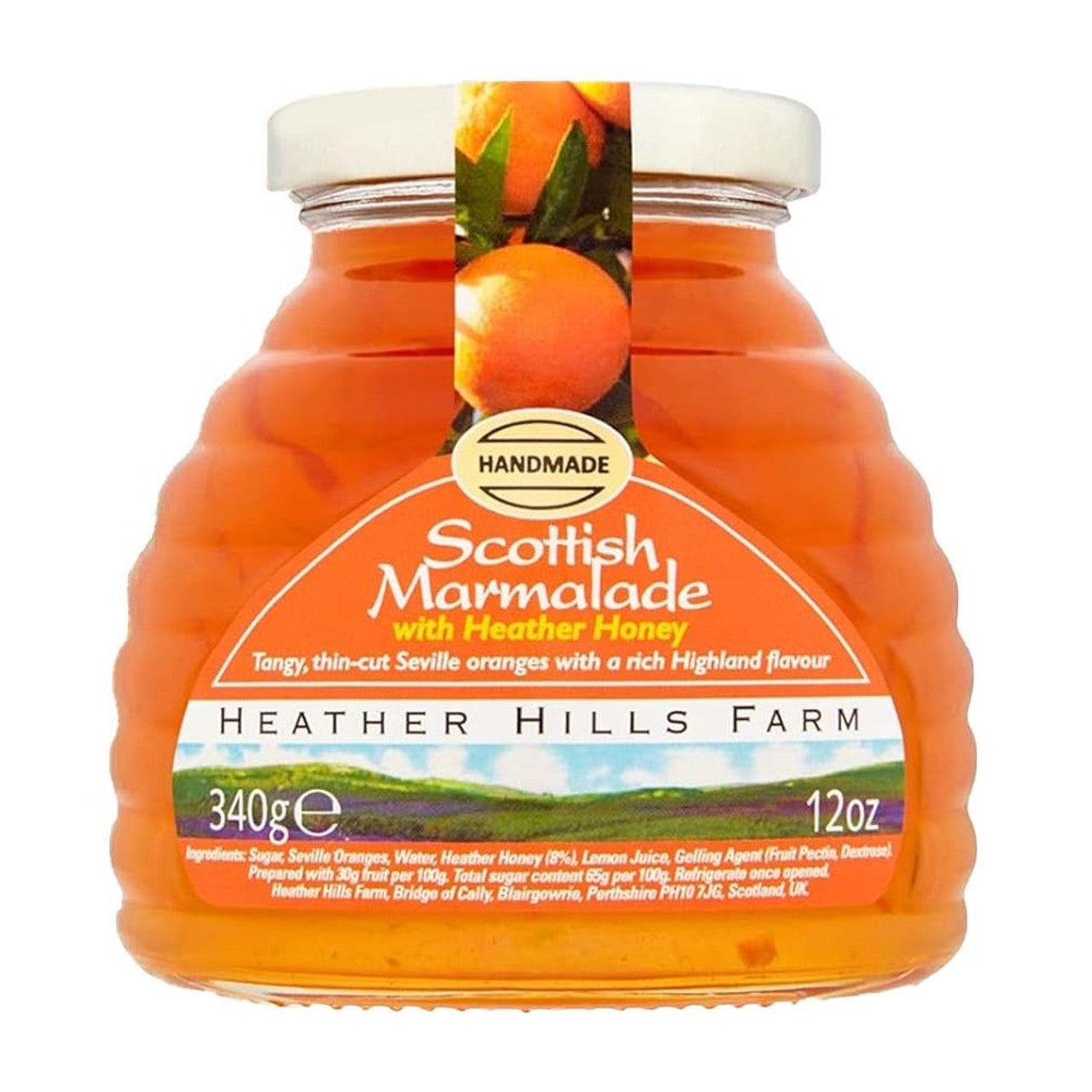 Heather Hills Scottish Marmalade with Heather Honey 340g  (Case of 8) - Three Lions Pantry