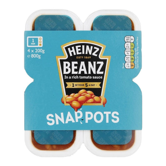 Heinz Baked Beanz in Tomato Sauce Snap Pots 800g (4x200g)  (Case of 24) - Three Lions Pantry