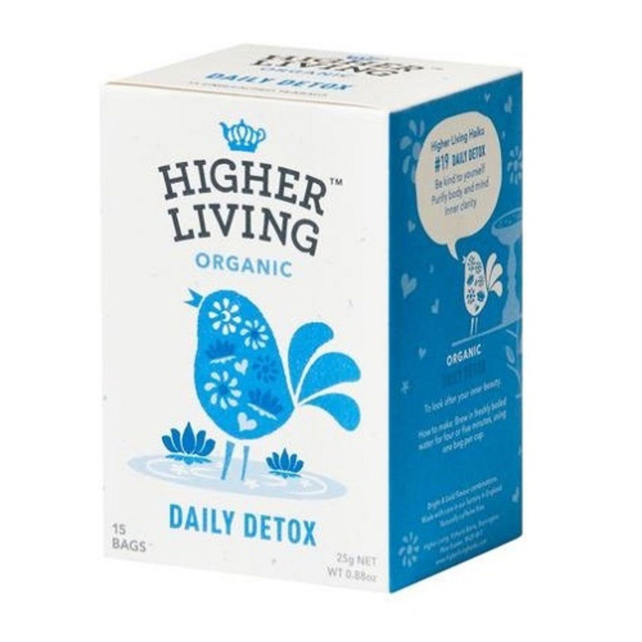 Higher Living Organic Daily Detox 25g (15 Teabags)  (Case of 4) - Three Lions Pantry