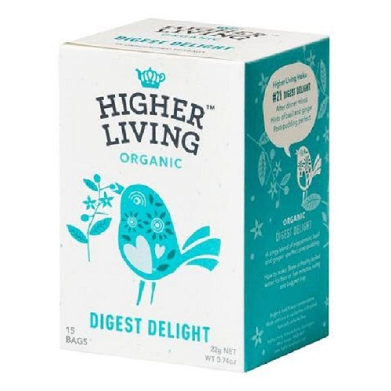 Higher Living Organic Digest Delight 26g (15 Teabags)  (Case of 4) - Three Lions Pantry