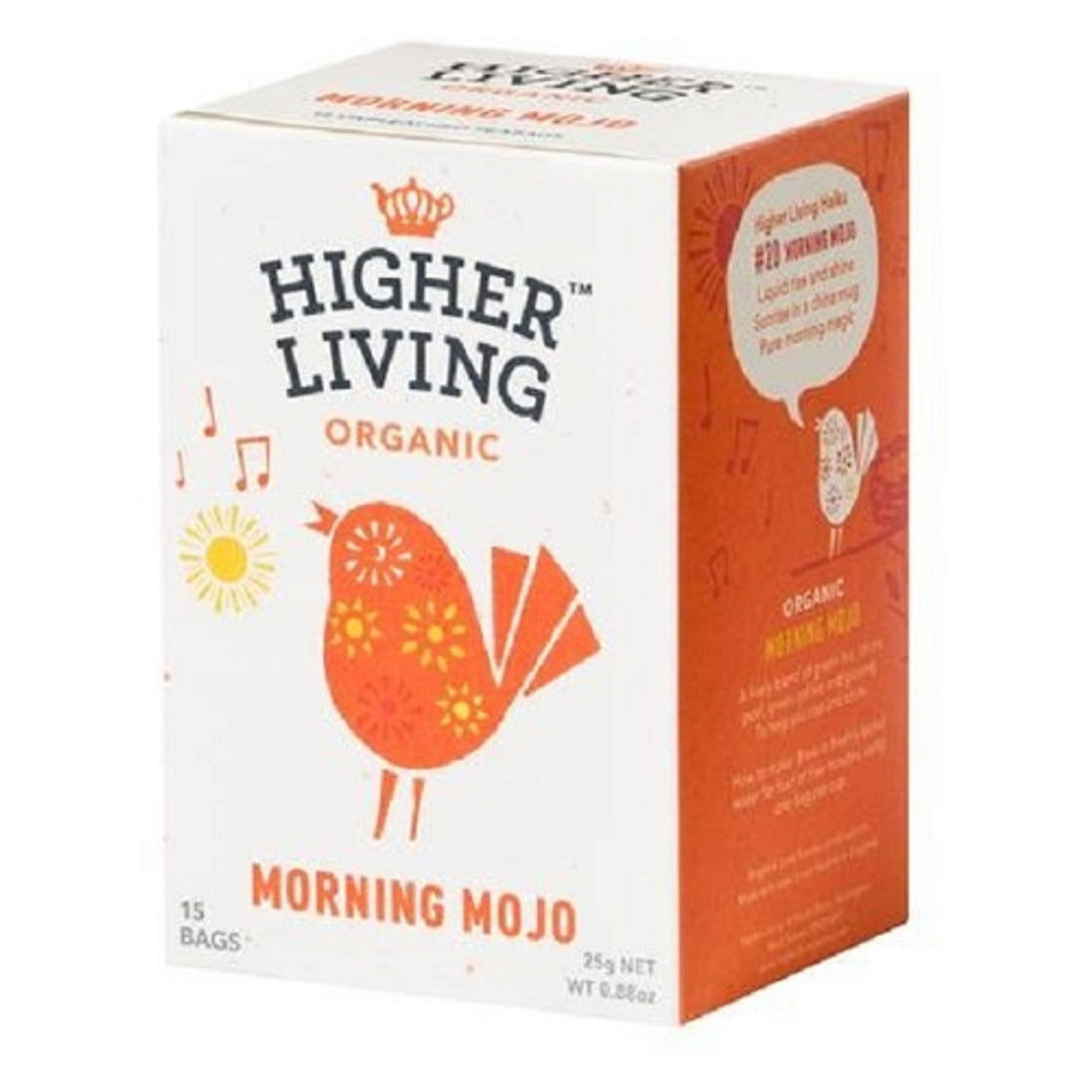 Higher Living Organic Morning Mojo 25g (15 Teabags)  (Case of 4) - Three Lions Pantry