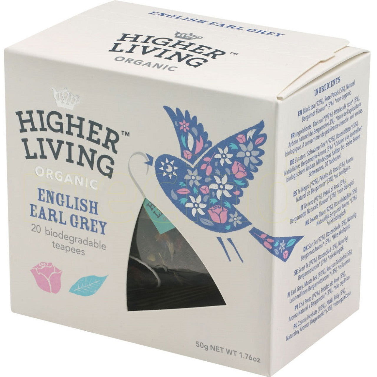 Higher Living Organic Tea - English Earl Grey 50g (20 Teabags)  (Case of 4) - Three Lions Pantry