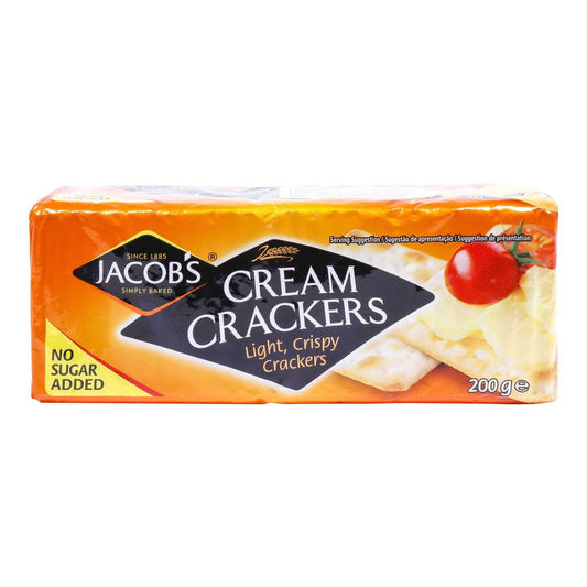 Jacob's Cream Cracker No Added Sugar 200G  (Case of 24) - Three Lions Pantry