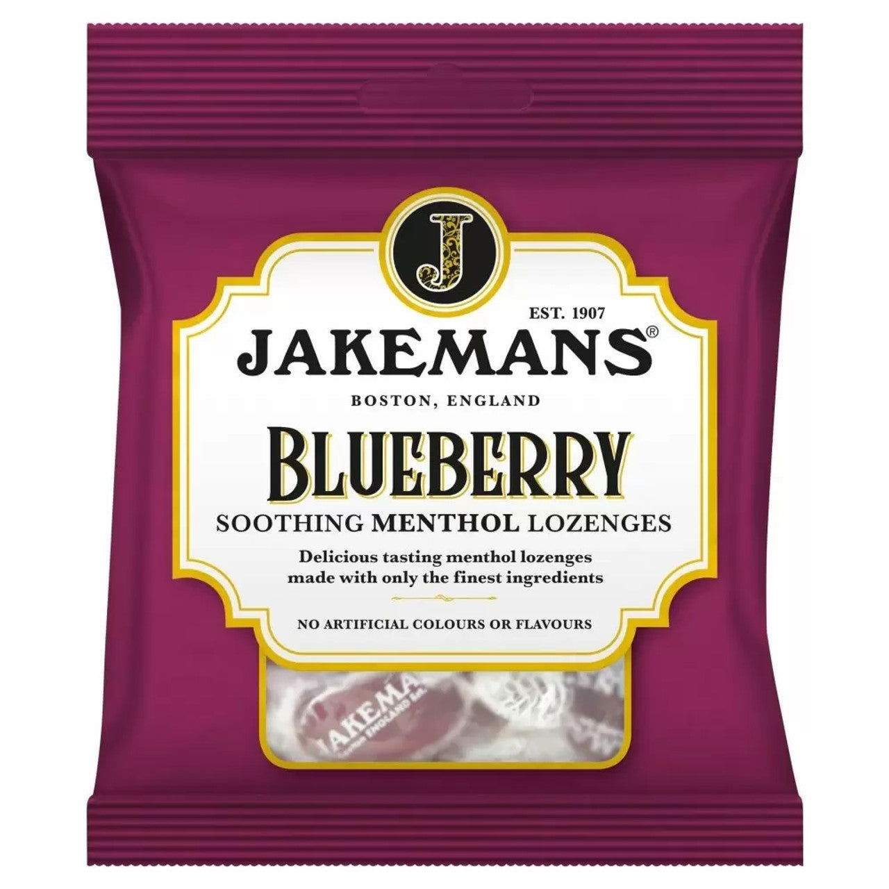 Jakemans Blueberry Soothing Menthol Lozenges 73g  (Case of 12) - Three Lions Pantry