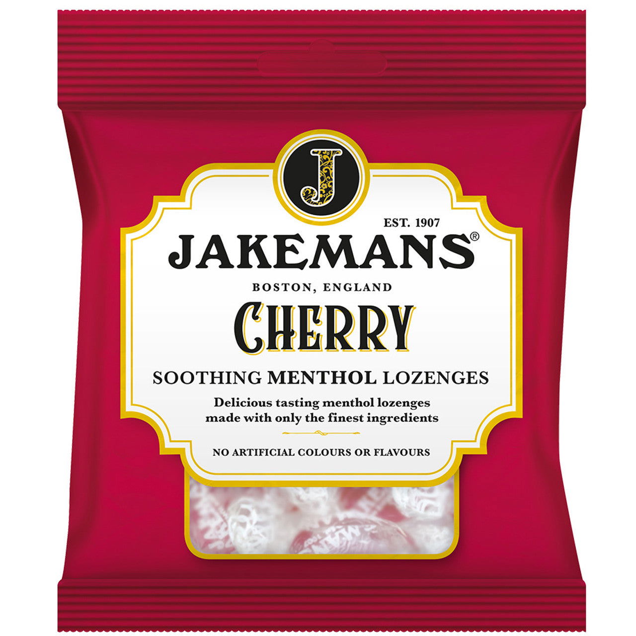 Jakemans Cherry Soothing Menthol Lozenges 73g  (Case of 12) - Three Lions Pantry