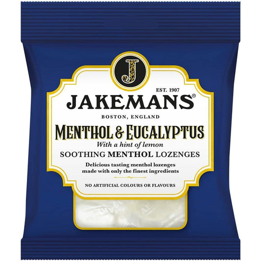 Jakemans Menthol & Eucalyptus Soothing Menthol Lozenges 73g  (Case of 12) - Three Lions Pantry