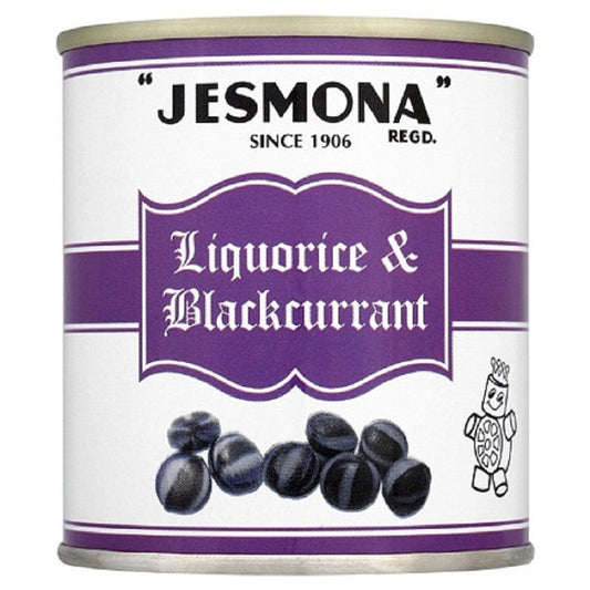 Jesmona Liquorice & Blackcurrant Sweets Tin 250g  (Case of 12) - Three Lions Pantry