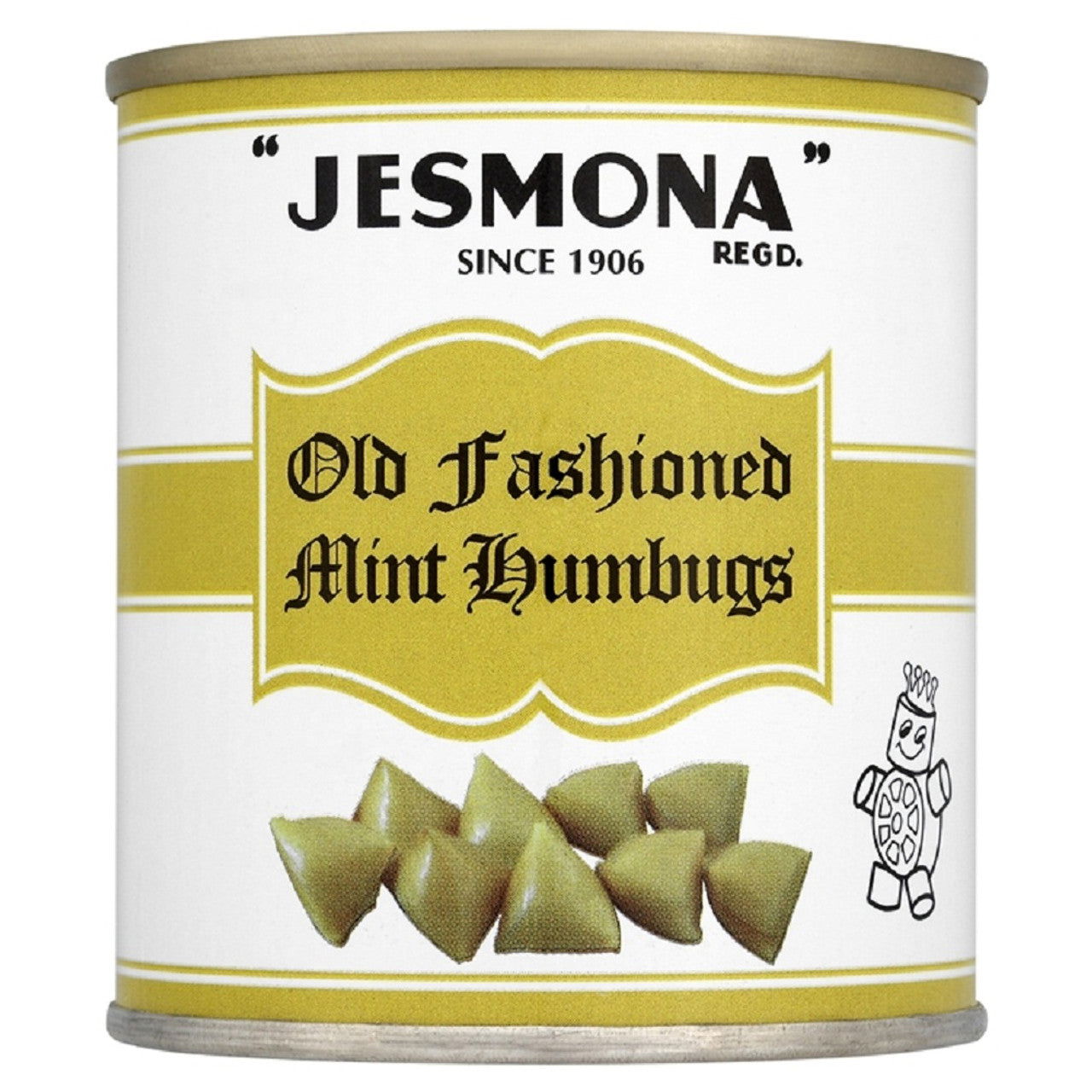 Jesmona Old Fashioned Mint Humbugs Sweets Tin 250g  (Case of 12) - Three Lions Pantry