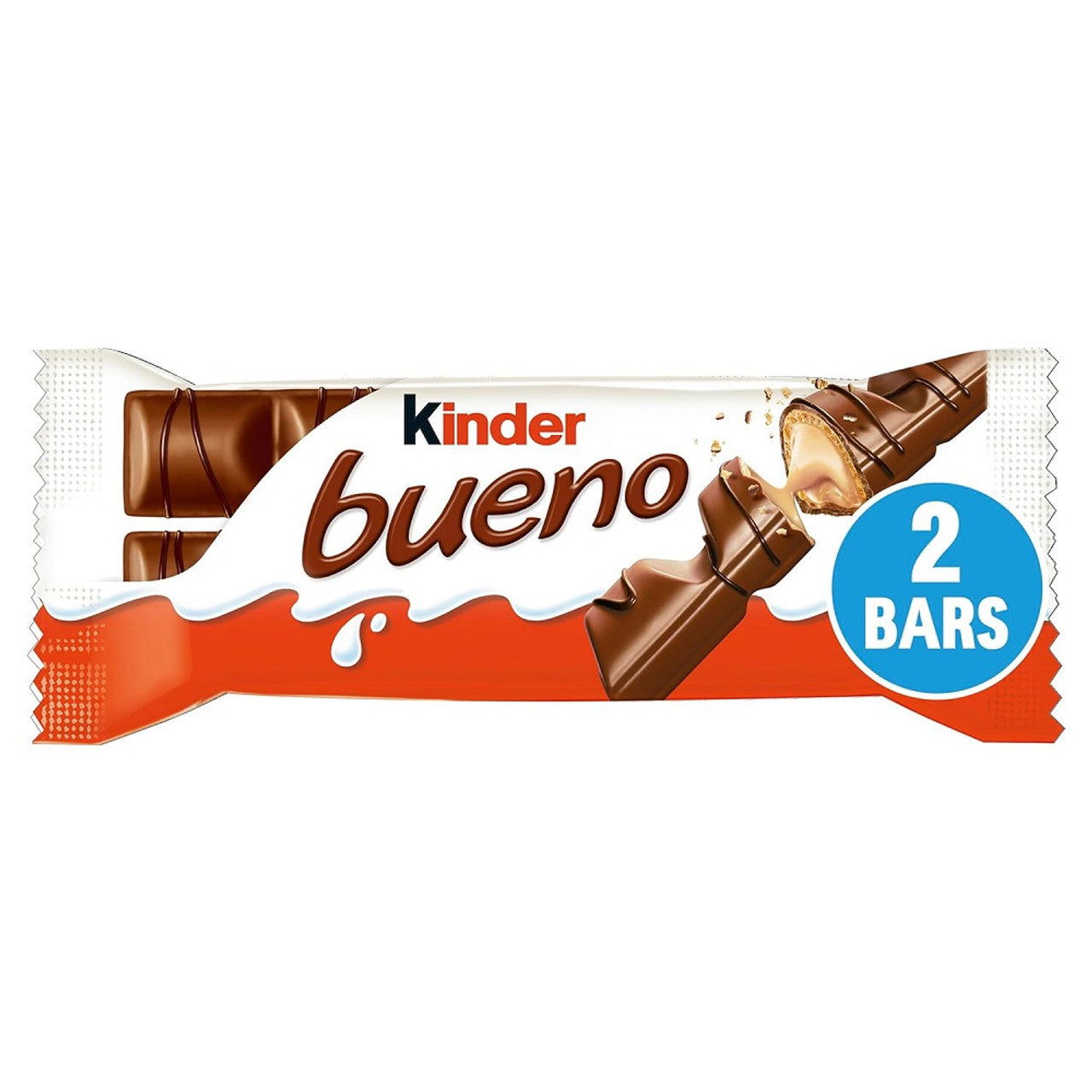 Kinder Bueno Milk Chocolate and Hazelnuts Single Bar 43g (Case of 30) - Three Lions Pantry