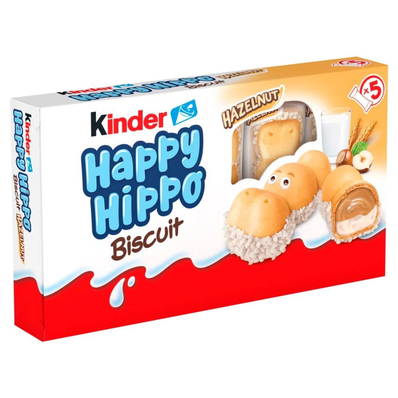 Kinder Happy Hippo Milk And Hazelnut Filled Biscuits 5pk (Case of 10) - Three Lions Pantry