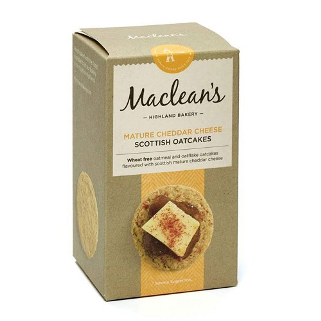 Maclean's Highland Bakery Cheddar Cheese Oatcakes 150g  (Case of 15) - Three Lions Pantry