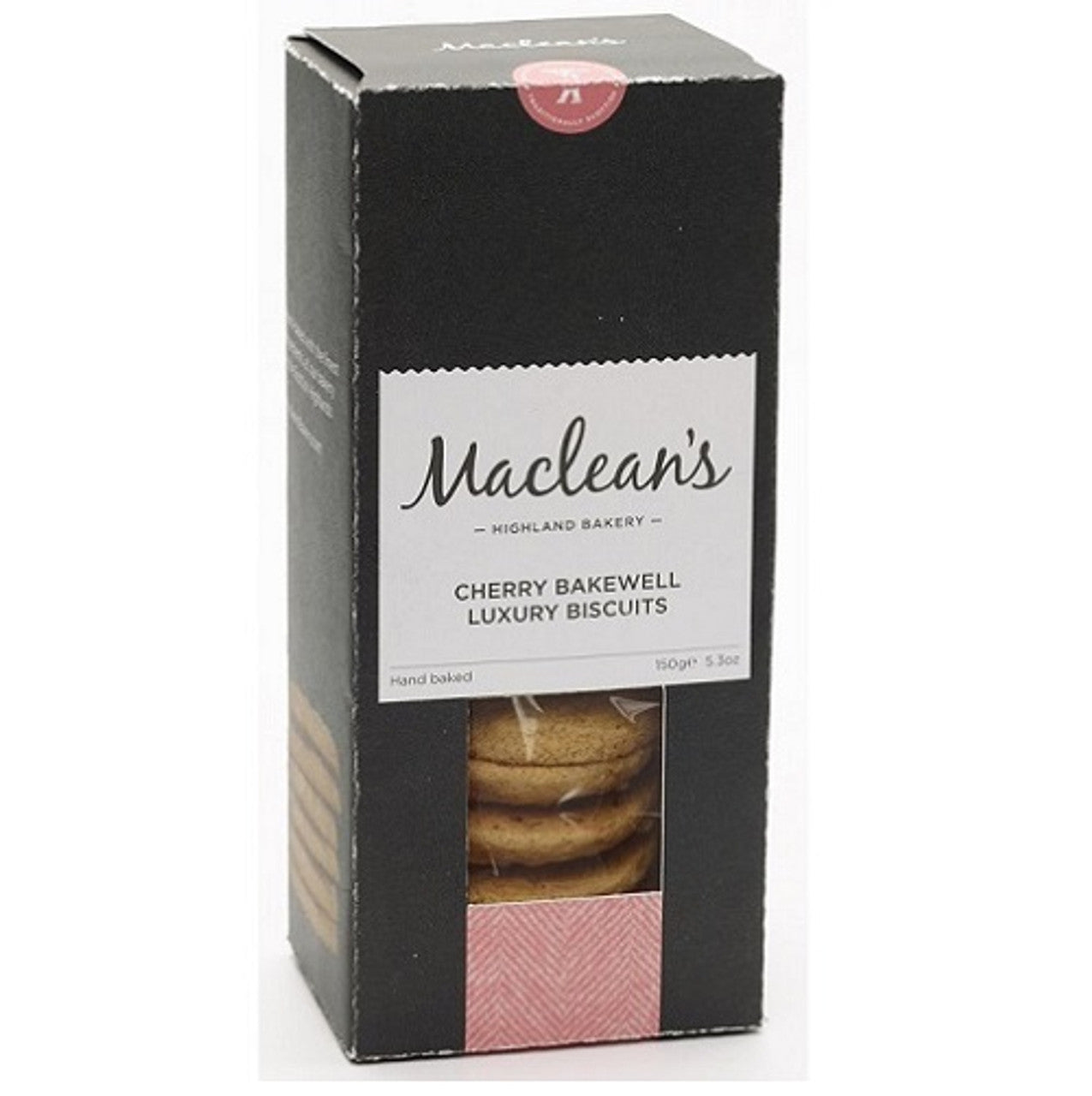 Maclean's Highland Bakery Luxury Cherry Bakewell Biscuits 150g  (Case of 12) - Three Lions Pantry