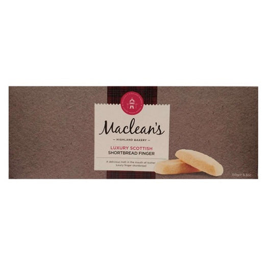Maclean's Highland Bakery Luxury Shortbread Fingers 150g  (Case of 12) - Three Lions Pantry
