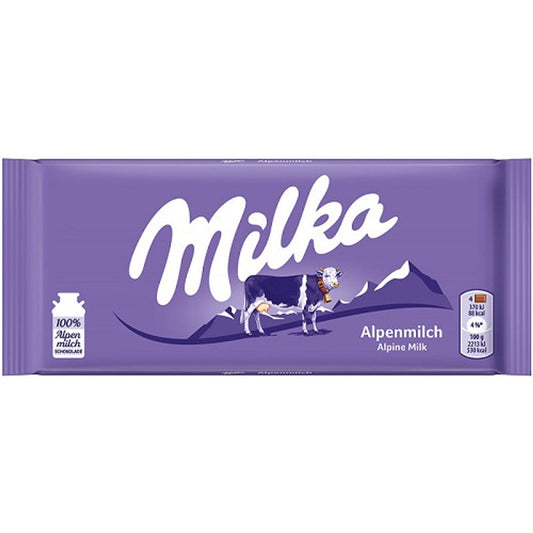 Milka (Suchard) Alpine Milk Chocolate Bar 100g  (Case of 24) - Three Lions Pantry