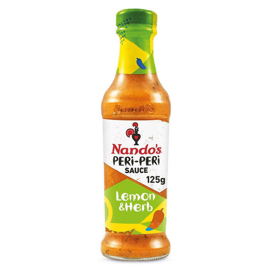 Nando's Extra Mild Lemon & Herb Peri-Peri Sauce Jar 125g  (Case of 6) - Three Lions Pantry