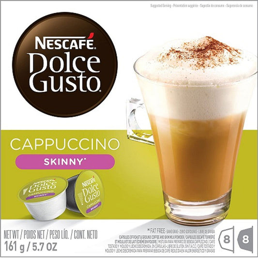 Nescafe Dolce Gusto Skinny Cappuccino Coffee Pods, 16 Capsules - 161g  (Case of 3) - Three Lions Pantry