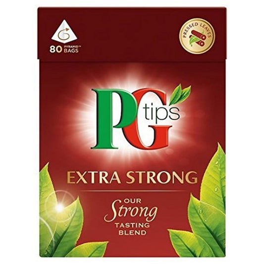 PG Tips Extra Strong 80 bags  (Case of 6) - Three Lions Pantry