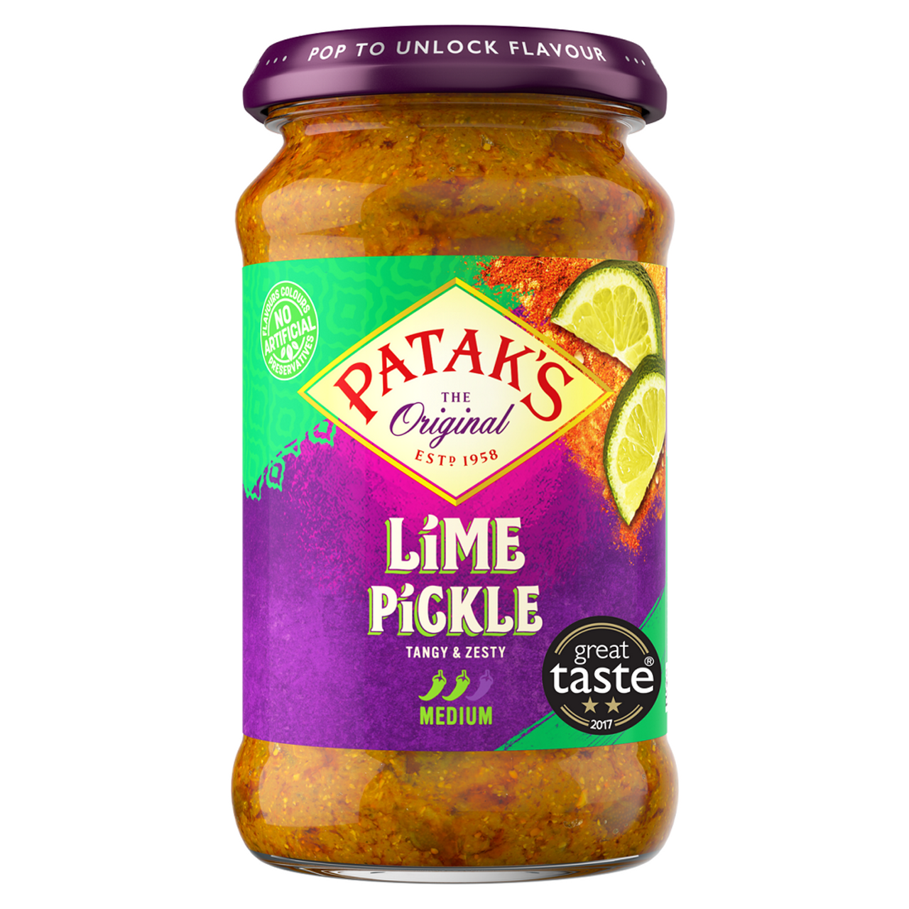 Pataks Lime Pickle Medium 283g Jar  (Case of 6) - Three Lions Pantry