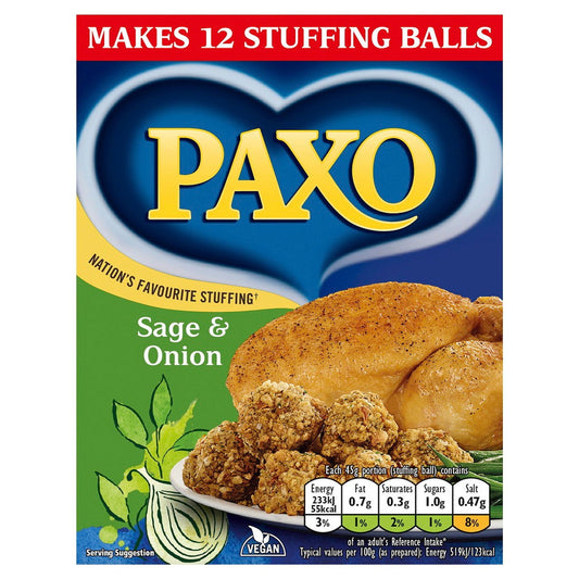 Paxo Sage & Onion Stuffing 170g  (Case of 16) - Three Lions Pantry