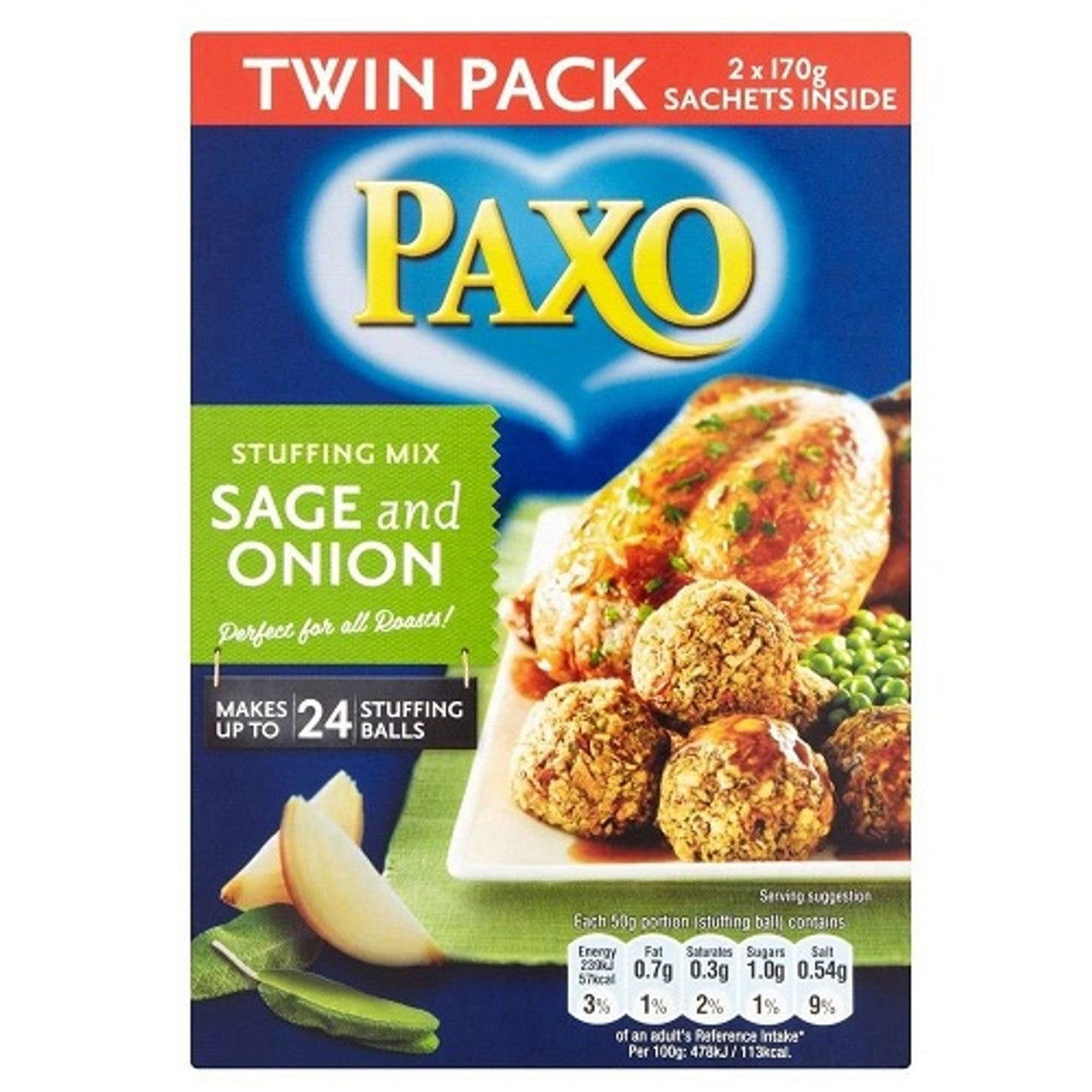 Paxo Sage & Onion Stuffing 340G  (Case of 8) - Three Lions Pantry