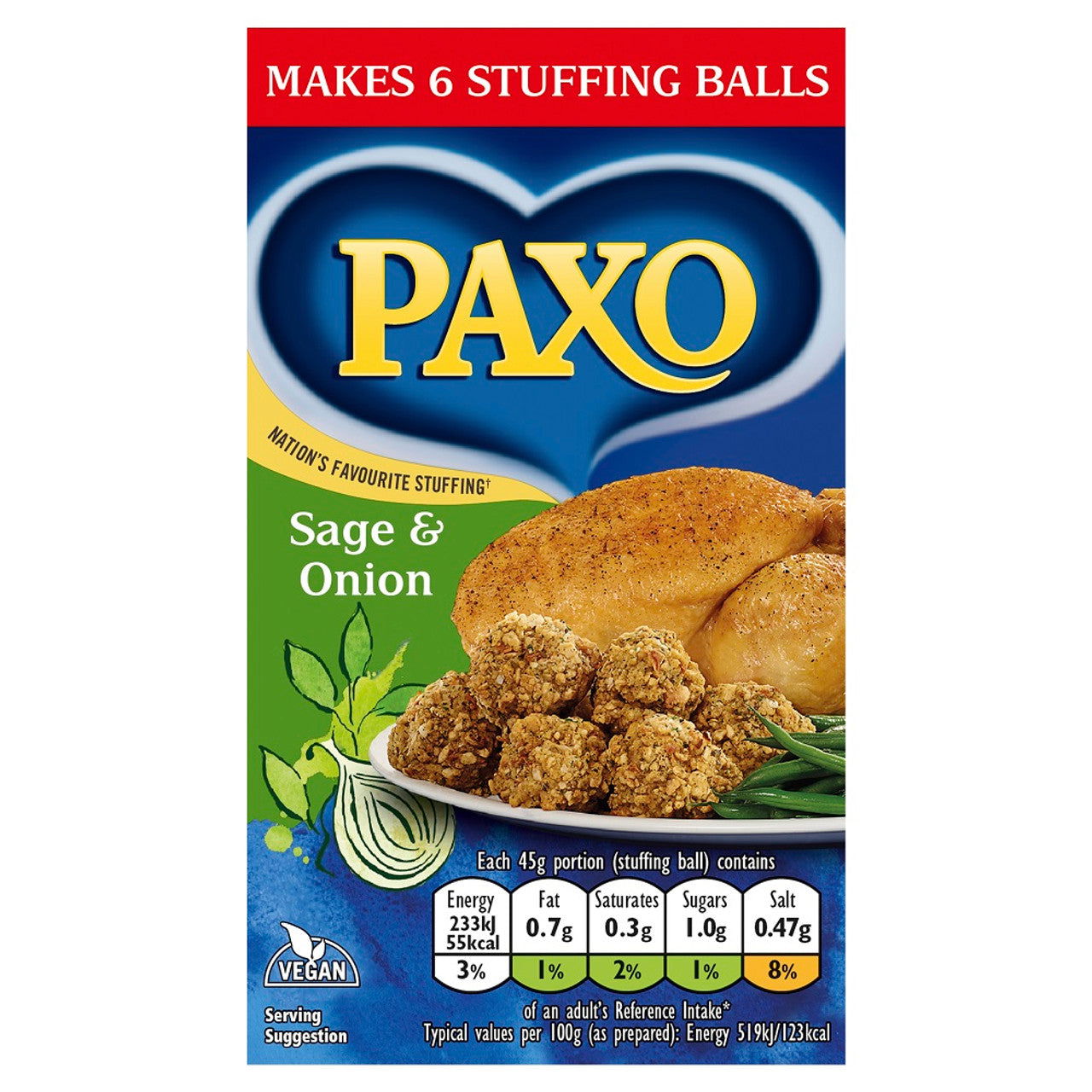Paxo Stuffing Sage And Onion 85g  (Case of 12) - Three Lions Pantry