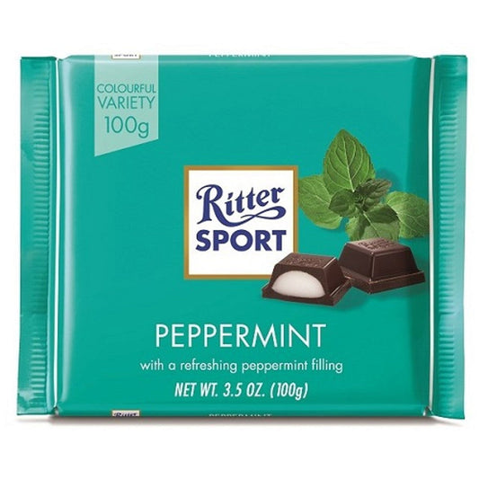 Ritter Sport Dark Chocolate w/Peppermint 100g  (Case of 12) - Three Lions Pantry