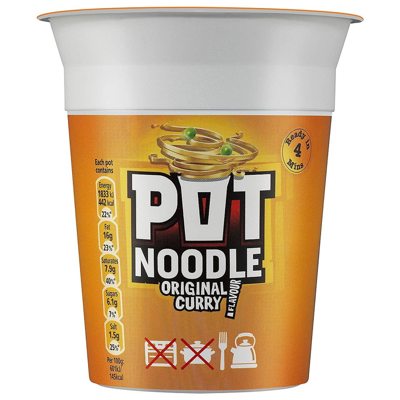 Pot Noodle Original Curry 90g  (Case of 12) - Three Lions Pantry