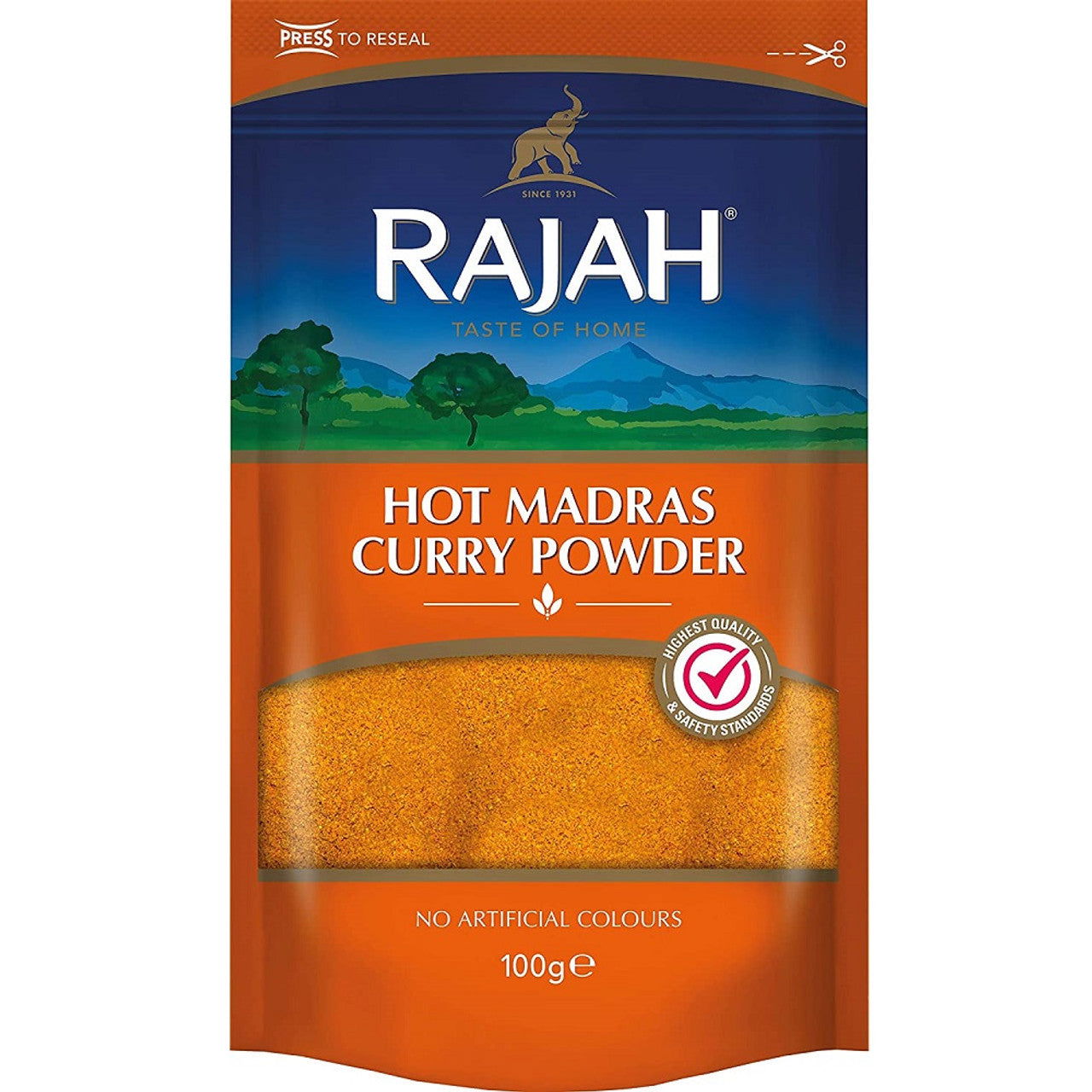 Rajah Hot Madras Curry Powder 100g  (Case of 10) - Three Lions Pantry