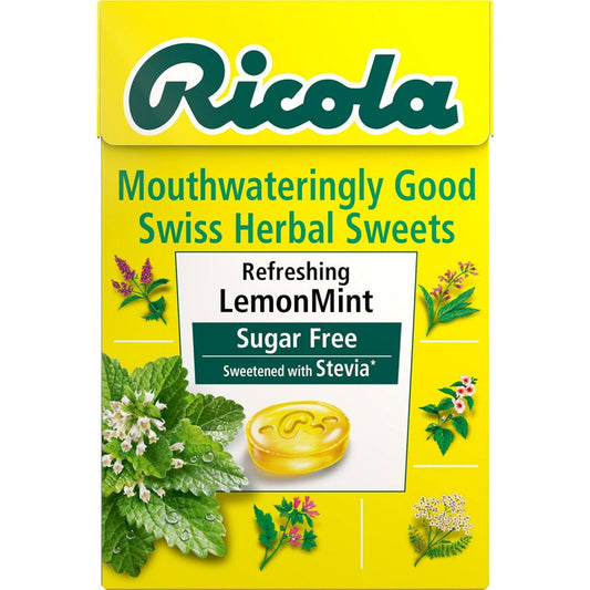 Ricola Refreshing Lemon Mint with Vitamin C - Sugar Free Swiss Herbal Sweets 45g  (Case of 20) - Three Lions Pantry