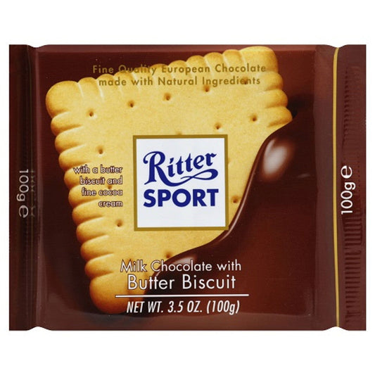 Ritter Butter Biscuit in Milk Chocolate 100g  (Case of 11) - Three Lions Pantry