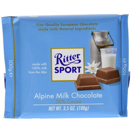 Ritter Sport Alpine Milk 100g  (Case of 12) - Three Lions Pantry