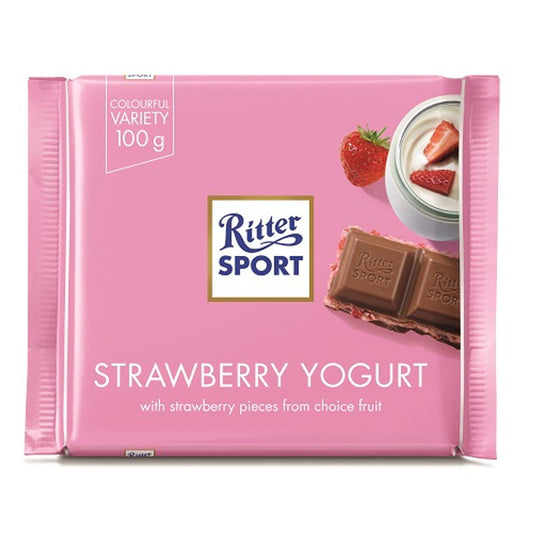 Ritter Strawberry Yoghurt in Milk Chocolate 100g  (Case of 12) - Three Lions Pantry