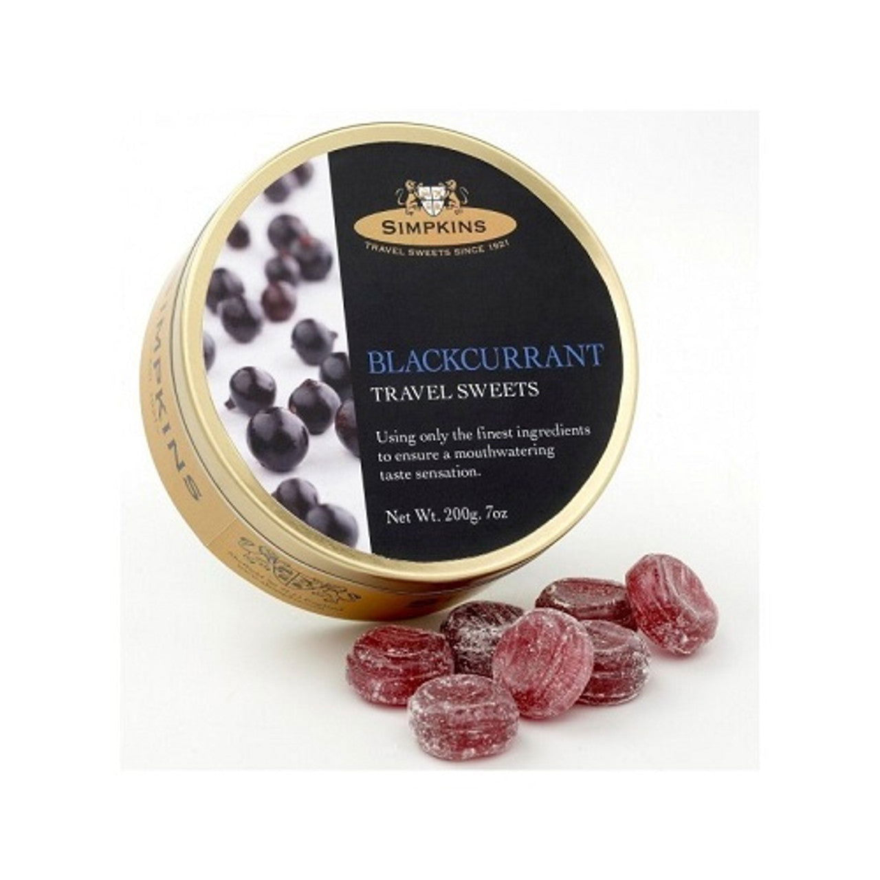 Simpkins Blackcurrant Tin 200g  (Case of 12) - Three Lions Pantry