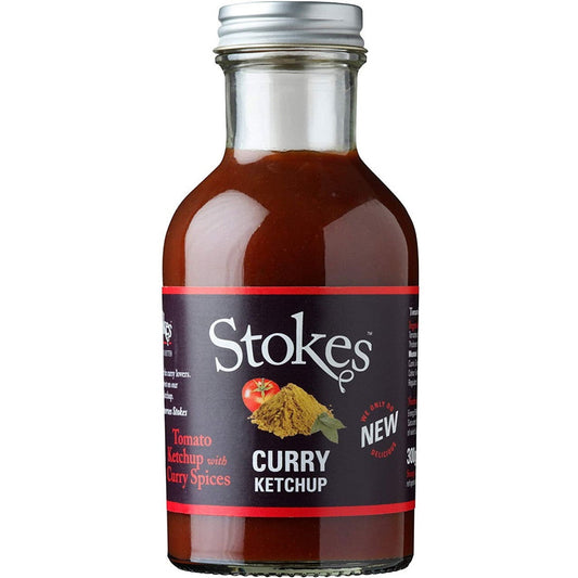 Stokes Curry Ketchup (Tomato Ketchup with Curry Spices) - 300g  (Case of 1) - Three Lions Pantry