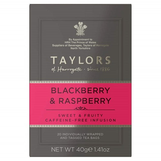 Taylors of Harrogate Blackberry & Raspberry Herbal Tea, 20 Teabags  (Case of 6) - Three Lions Pantry