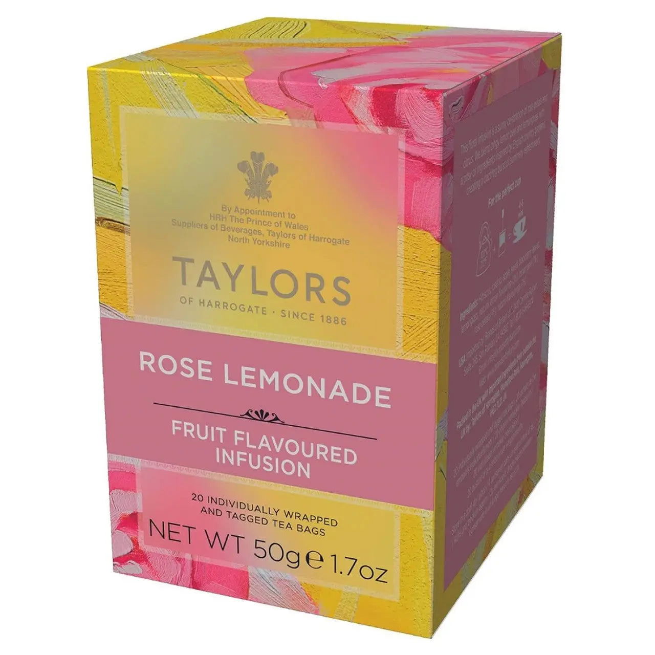Taylors of Harrogate Creations Rose Lemonade Infusion 20 Wrapped Tea Bags  (Case of 6) - Three Lions Pantry