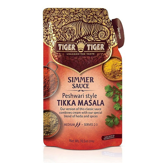 Tiger Tiger Tikka Masala Simmer Sauce Pouch 300g  (Case of 24) - Three Lions Pantry