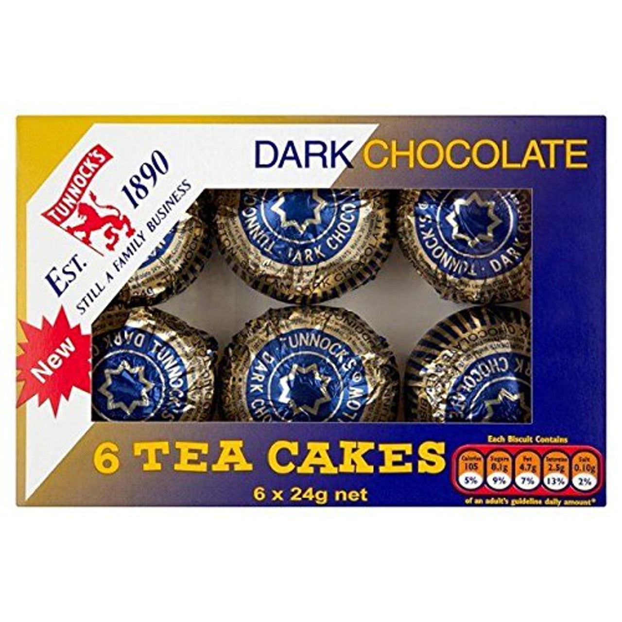 Tunnocks Dark Chocolate Teacakes 6pk  (Case of 12) - Three Lions Pantry
