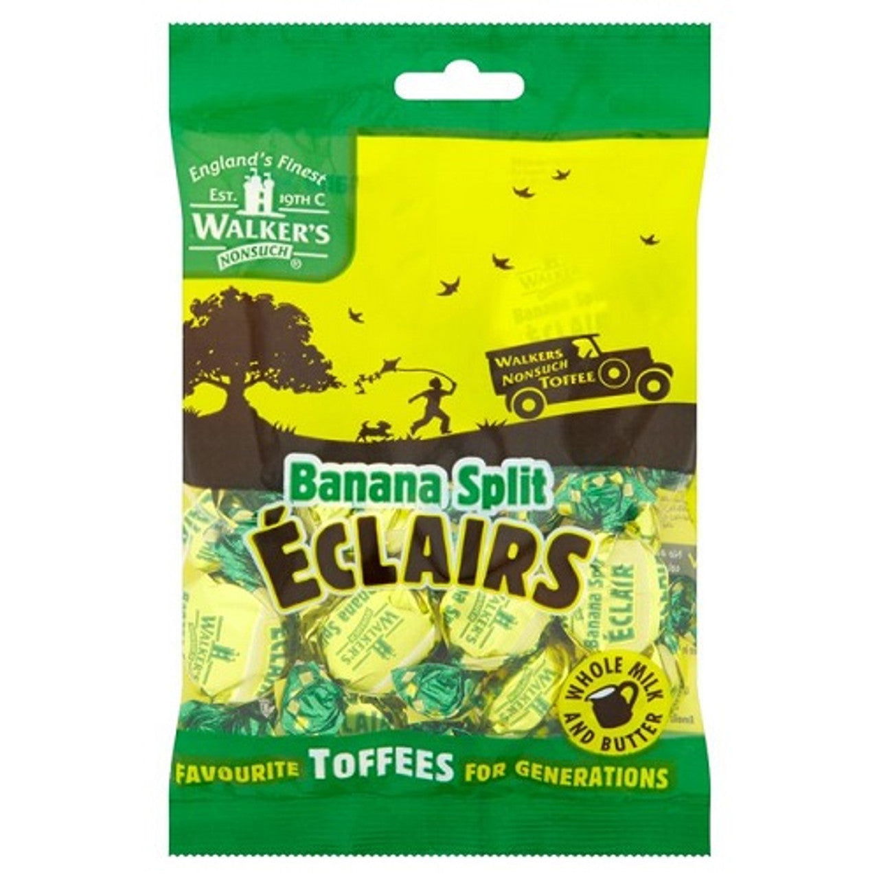 Walkers Banana Split Eclairs 150g Bags  (Case of 12) - Three Lions Pantry