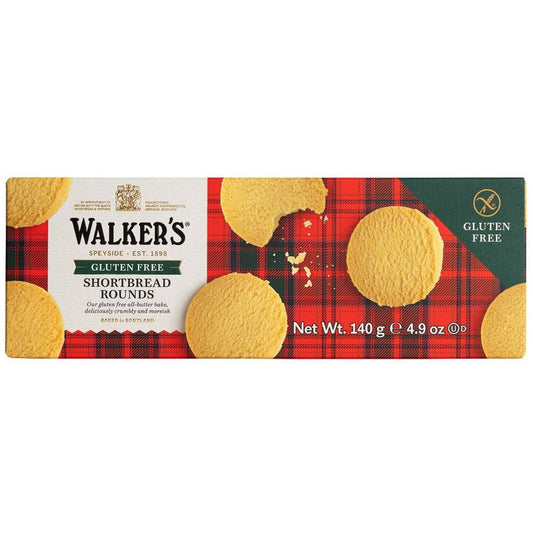 Walkers Gluten Free Shortbread Rounds 4.9oz (Case of 6) - Three Lions Pantry