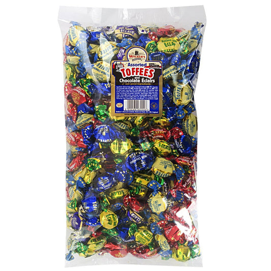 Walkers Nonsuch Assorted Toffees and Chocolate Eclairs Bulk Bags 2.5kg (Case of 4) - Three Lions Pantry