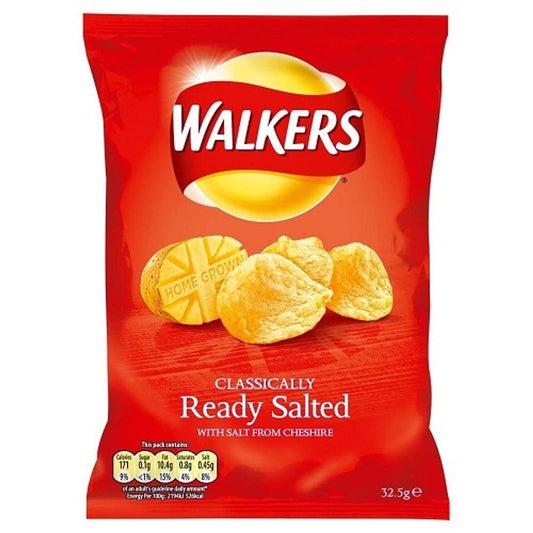 Walkers Ready Salted Crisps 32.5g  (Case of 48) - Three Lions Pantry