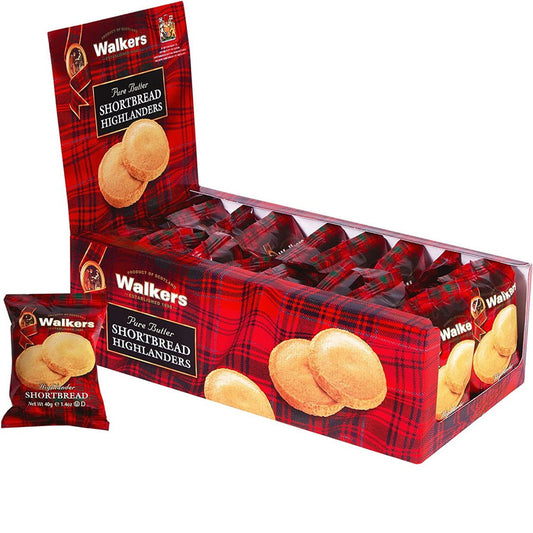 Walkers Shortbread Display - 2 Highlanders - 18-ct x 1.4oz (Case of 6) - Three Lions Pantry