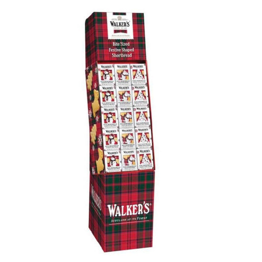 Walkers Shortbread Display - 5.3oz x 45-ct 3D Carton (15 Scottie Dog, 15 Snowman, 15 Christmas Tree) (Case of 1) - Three Lions Pantry